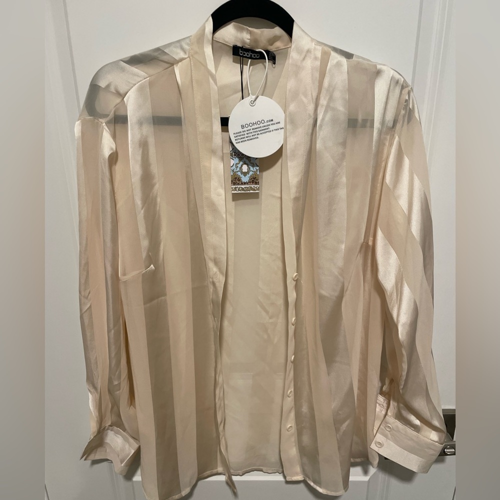Silk style striped blouse